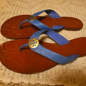 Tory Burch Thora flip flops blue 8M
